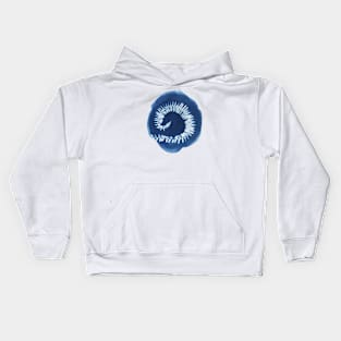 Fern spiral (cyan) Kids Hoodie